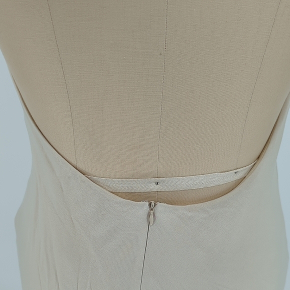 Meshki Halter Satin Slip Dress Champagne Cream Size XL evening wedding party - Picture 7 of 11